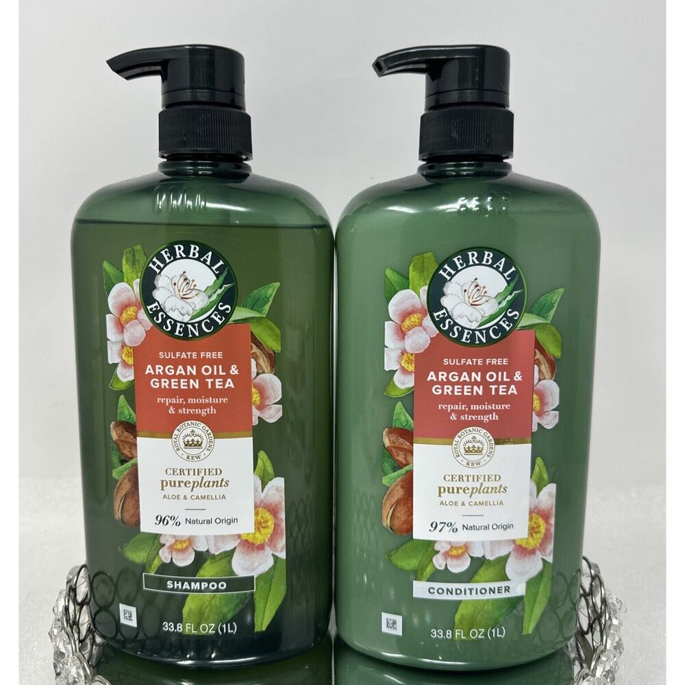 Herbal Essences Argan Oil & Green Tea Shampoo & Conditioner~33.8 FL ( 1L)